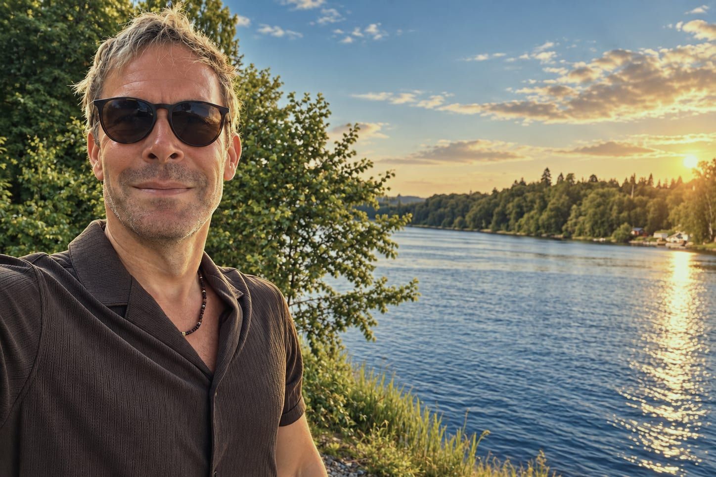 Mats Jakobsson in evening light by the river
